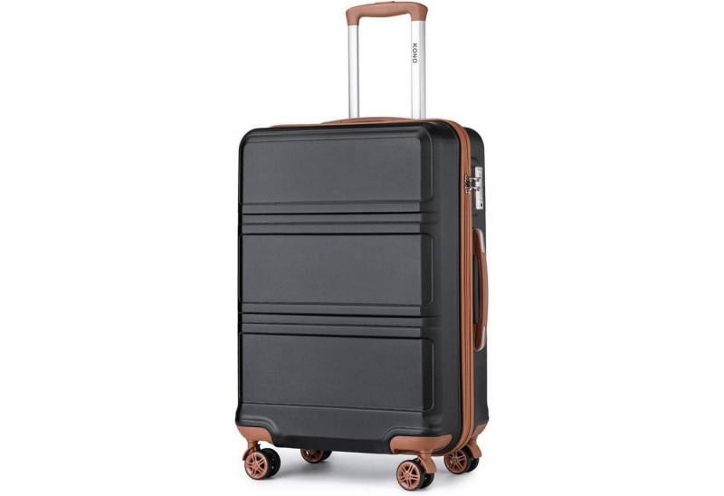 LuxusKollektion Kofferset Koffer Trolley Reisekoffer L (65cm) Schwarz Braun von LuxusKollektion