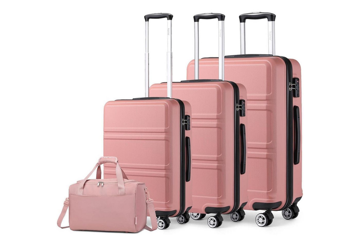 LuxusKollektion Kofferset Kofferset 4 Teilig Rosegold 4 Teilig Gepäck-Sets von LuxusKollektion