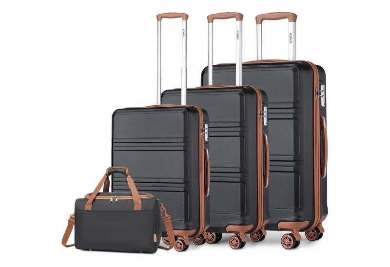 LuxusKollektion Kofferset Kofferset Hartschalenkoffer TSA Schwarz Braun 4 Teilig Gepäck-Sets von LuxusKollektion