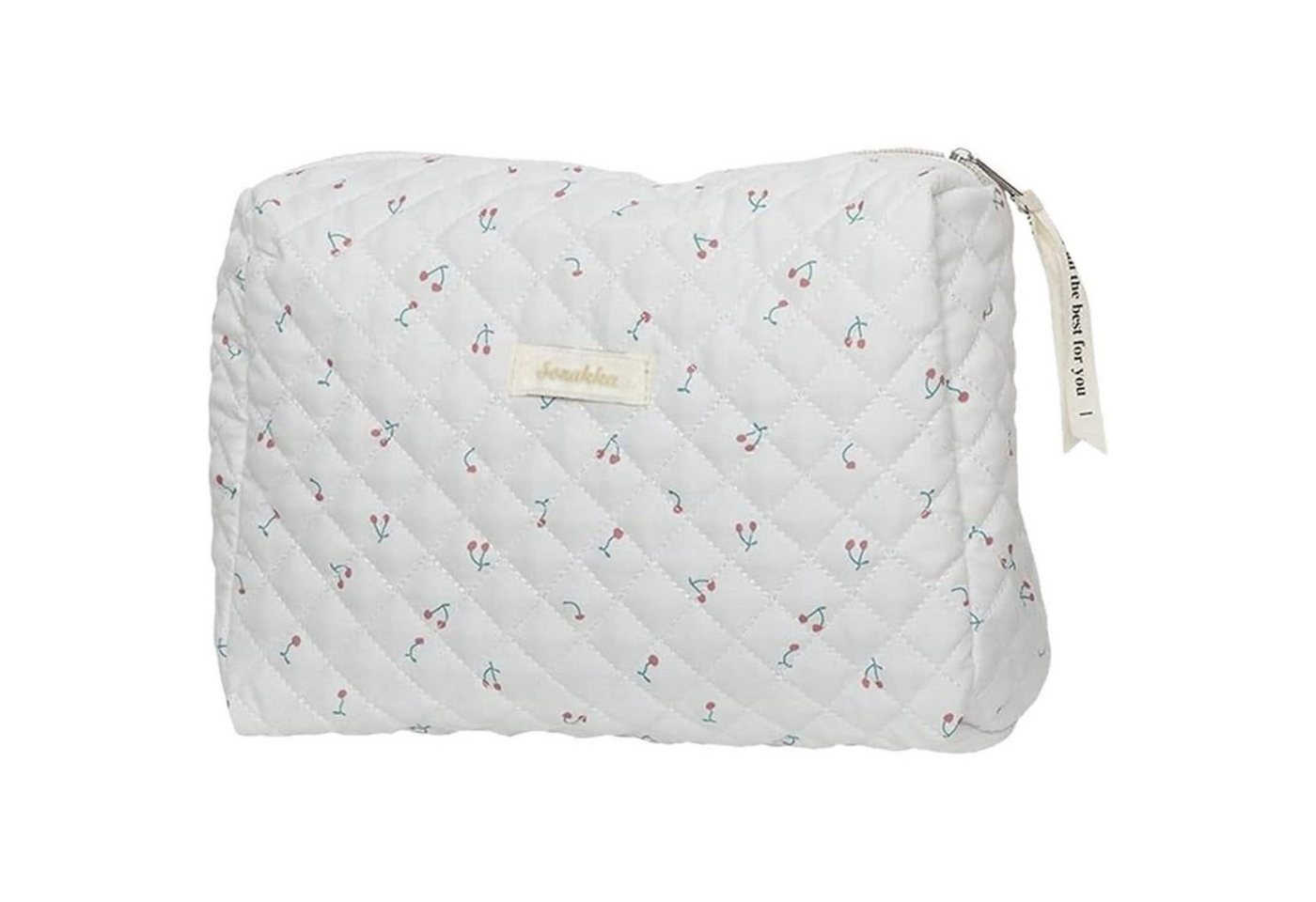 Aucuu Kosmetiktasche Gesteppte Kosmetiktasche mit Blumenmuster, Große Kapazität, Baumwolle von Aucuu