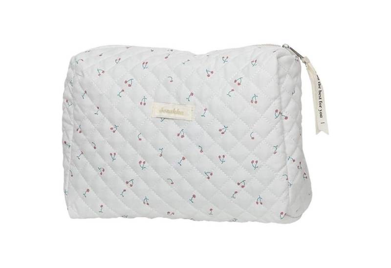 Aucuu Kosmetiktasche Gesteppte Kosmetiktasche mit Blumenmuster, Große Kapazität, Baumwolle von Aucuu