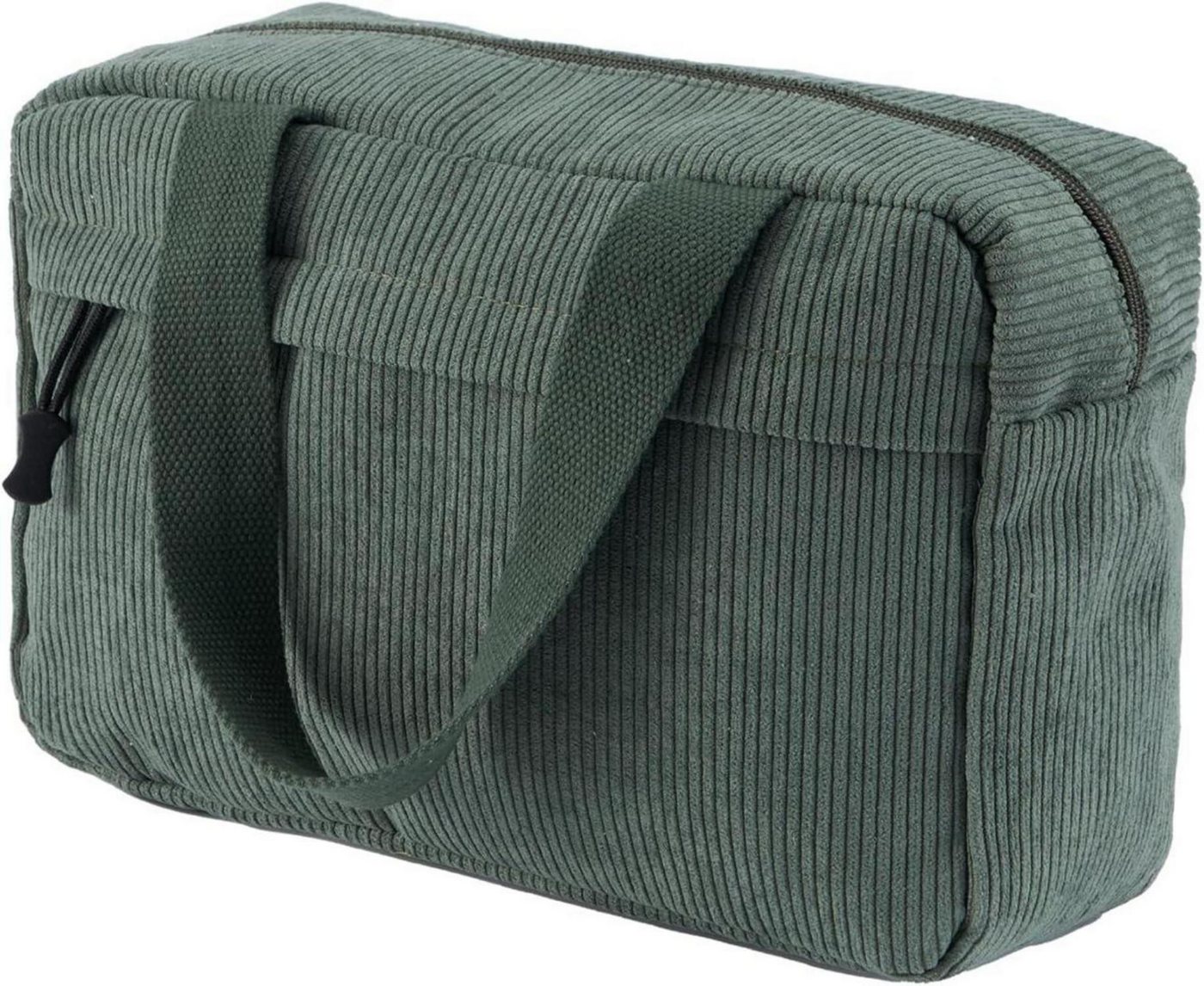 LuxusKollektion Kosmetiktasche Große Cord Kosmetiktasche Damen Reise Make-up Tasche Grün von LuxusKollektion