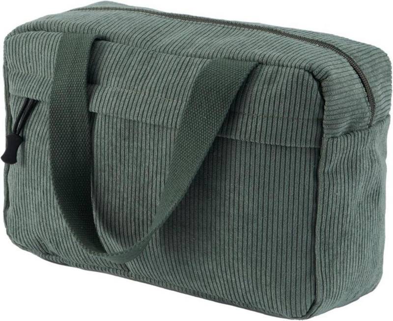 LuxusKollektion Kosmetiktasche Große Cord Kosmetiktasche Damen Reise Make-up Tasche Grün von LuxusKollektion