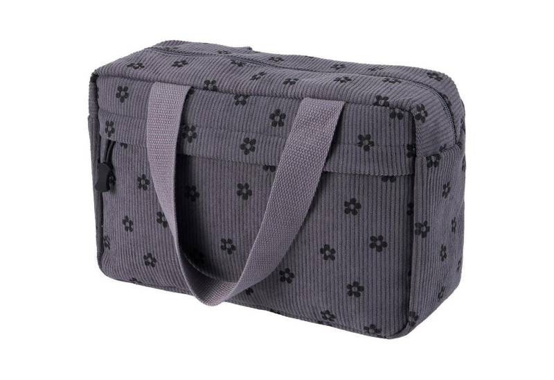 LuxusKollektion Kosmetiktasche Kosmetiktasche Cord Damen Reise Makeup Grau-c von LuxusKollektion