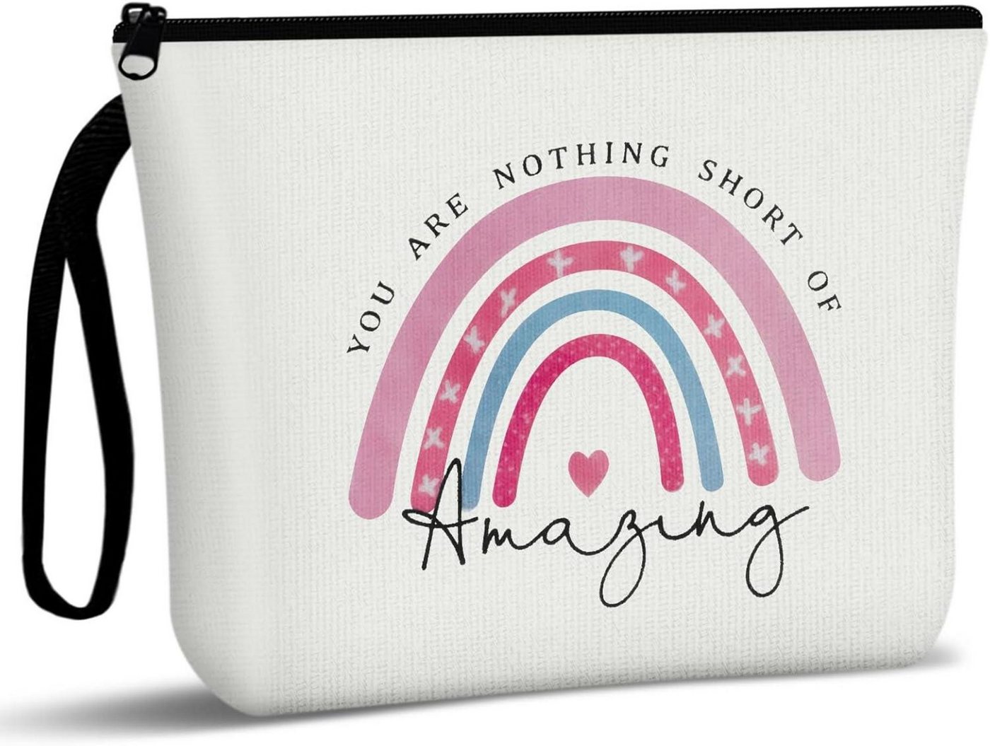 LuxusKollektion Kosmetiktasche Kosmetiktasche Damen Leinwand Make-up-Tasche Regenbogenmuster von LuxusKollektion
