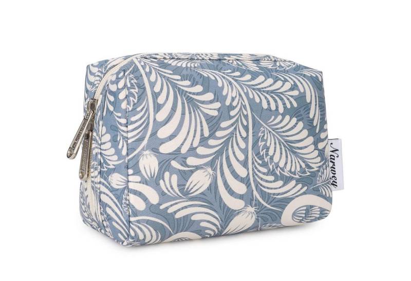 LuxusKollektion Kosmetiktasche Kosmetiktasche Damen Schminktasche Kulturbeutel Klein Blaues Blatt S von LuxusKollektion