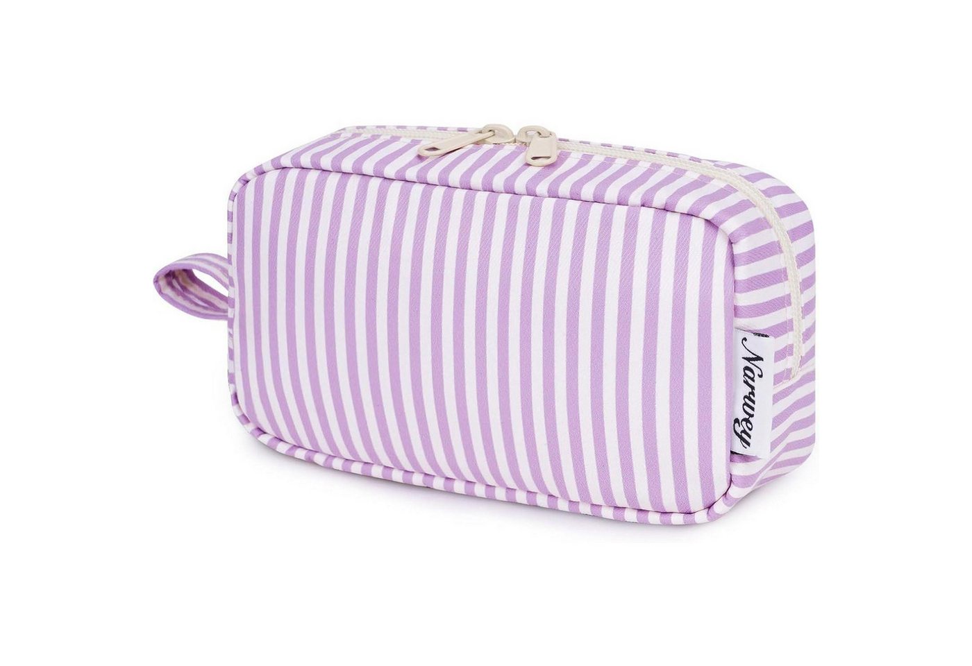 LuxusKollektion Kosmetiktasche Kosmetiktasche Reißverschluss Makeup Damen Herren Za-lila Streifen S von LuxusKollektion