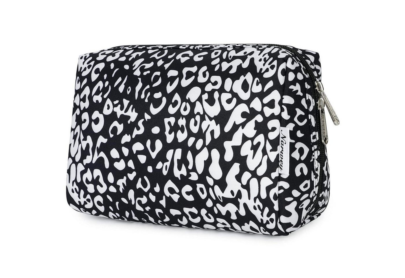 LuxusKollektion Kosmetiktasche Kosmetiktasche Schminktasche Kulturtasche Damen Schwarzer Leopard L von LuxusKollektion