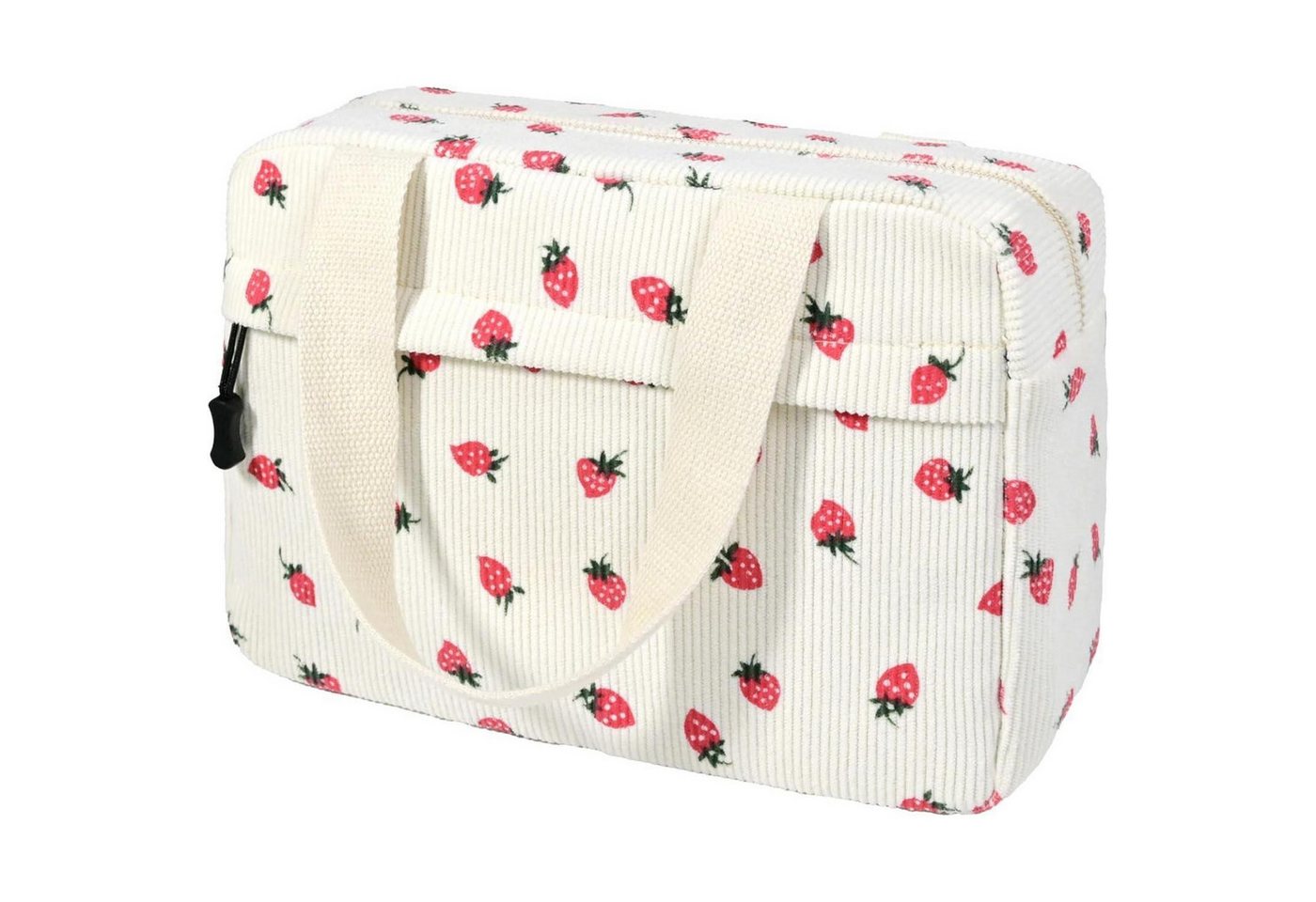LuxusKollektion Kosmetiktasche Kulturtasche Cord Damen Kosmetiktasche Reise Strawberry von LuxusKollektion