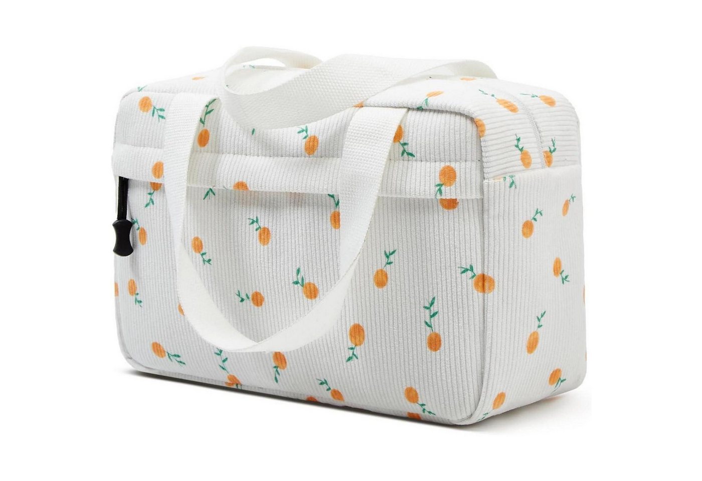 LuxusKollektion Kosmetiktasche Kulturtasche Damen Cord Kosmetiktasche Kulturbeutel Reise Cherry-weiß von LuxusKollektion