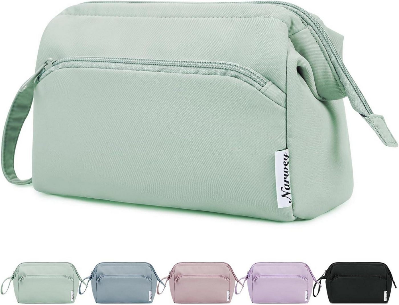 LuxusKollektion Kosmetiktasche Kulturtasche Damen Kosmetiktasche Reise Make-up-Tasche Groß, Minzgrün von LuxusKollektion