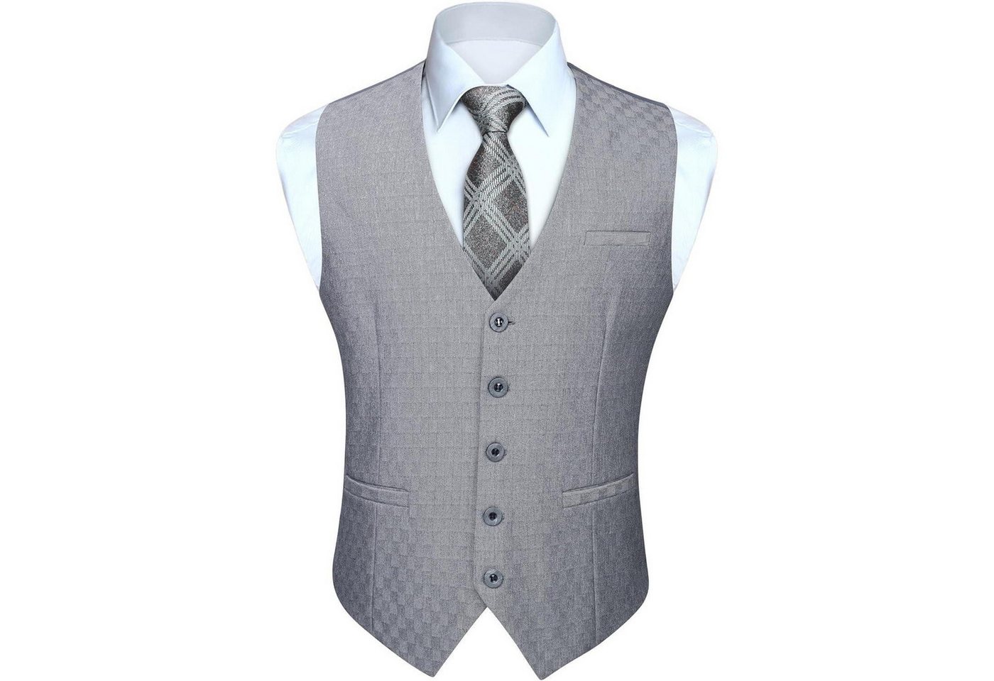 LuxusKollektion Krawatte Anzugweste Herren Baumwolle V Ausschnitt Business 4XL Hellgrau 2 LuxusKollektion Krawatte Anzugweste Herren Baumwolle V Ausschnitt Business 4XL Hellgrau 2 von LuxusKollektion