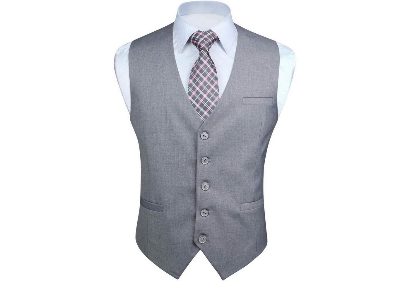 LuxusKollektion Krawatte Anzugweste Herren Business Hochzeit Taschen XS-4XL M Hellgrau von LuxusKollektion