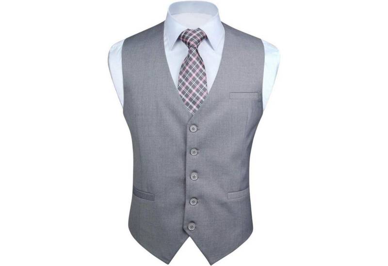 LuxusKollektion Krawatte Anzugweste Herren Business Hochzeit Taschen XS-4XL M Hellgrau von LuxusKollektion