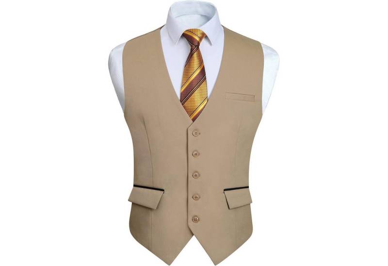 LuxusKollektion Krawatte Anzugweste Herren Hochzeit Business Smoking Taschen Khaki XXL von LuxusKollektion