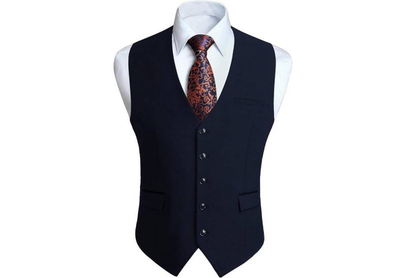 LuxusKollektion Krawatte Anzugweste Herren Hochzeit Business Smoking Taschen Navy blau M von LuxusKollektion