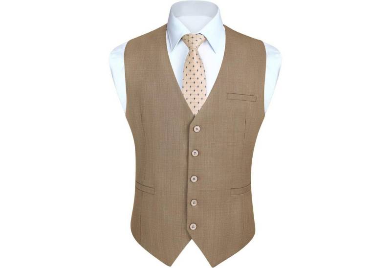 LuxusKollektion Krawatte Anzugweste Herren Hochzeit Business Taschen 4XL Braun-1 von LuxusKollektion