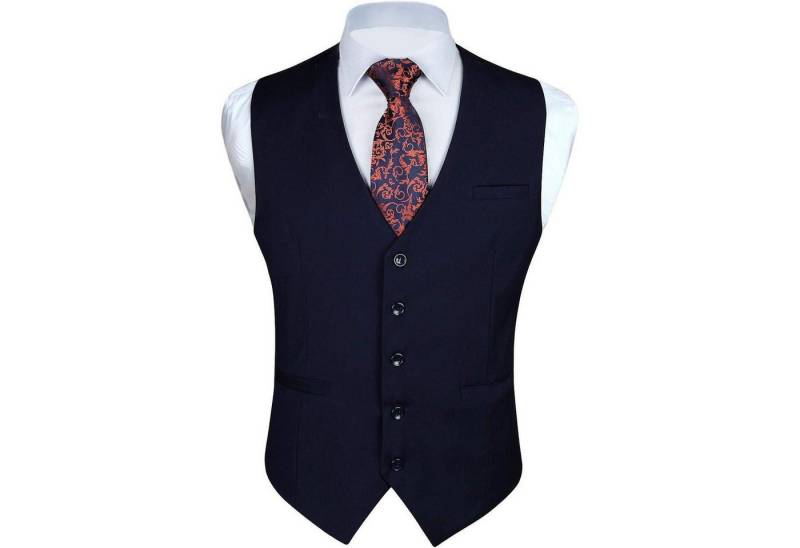 LuxusKollektion Krawatte Anzugweste Herren Hochzeit Business Taschen 4XL Navy Blau von LuxusKollektion