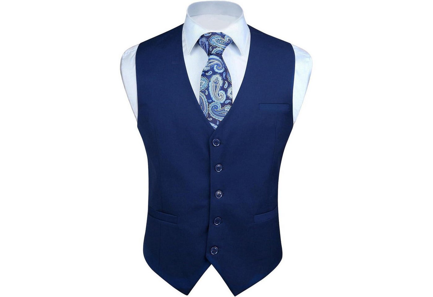 LuxusKollektion Krawatte Anzugweste Herren Hochzeit Business Taschen XS 4XL 3XL Marineblau-1 von LuxusKollektion