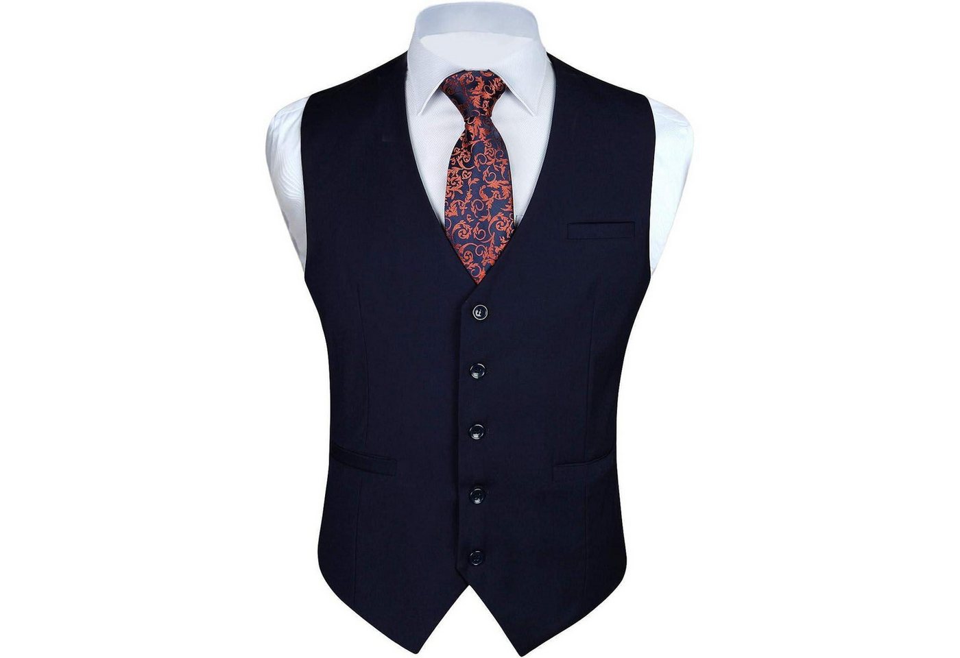 LuxusKollektion Krawatte Anzugweste Herren Hochzeit Business Taschen XS 4XL M Navy Blau von LuxusKollektion