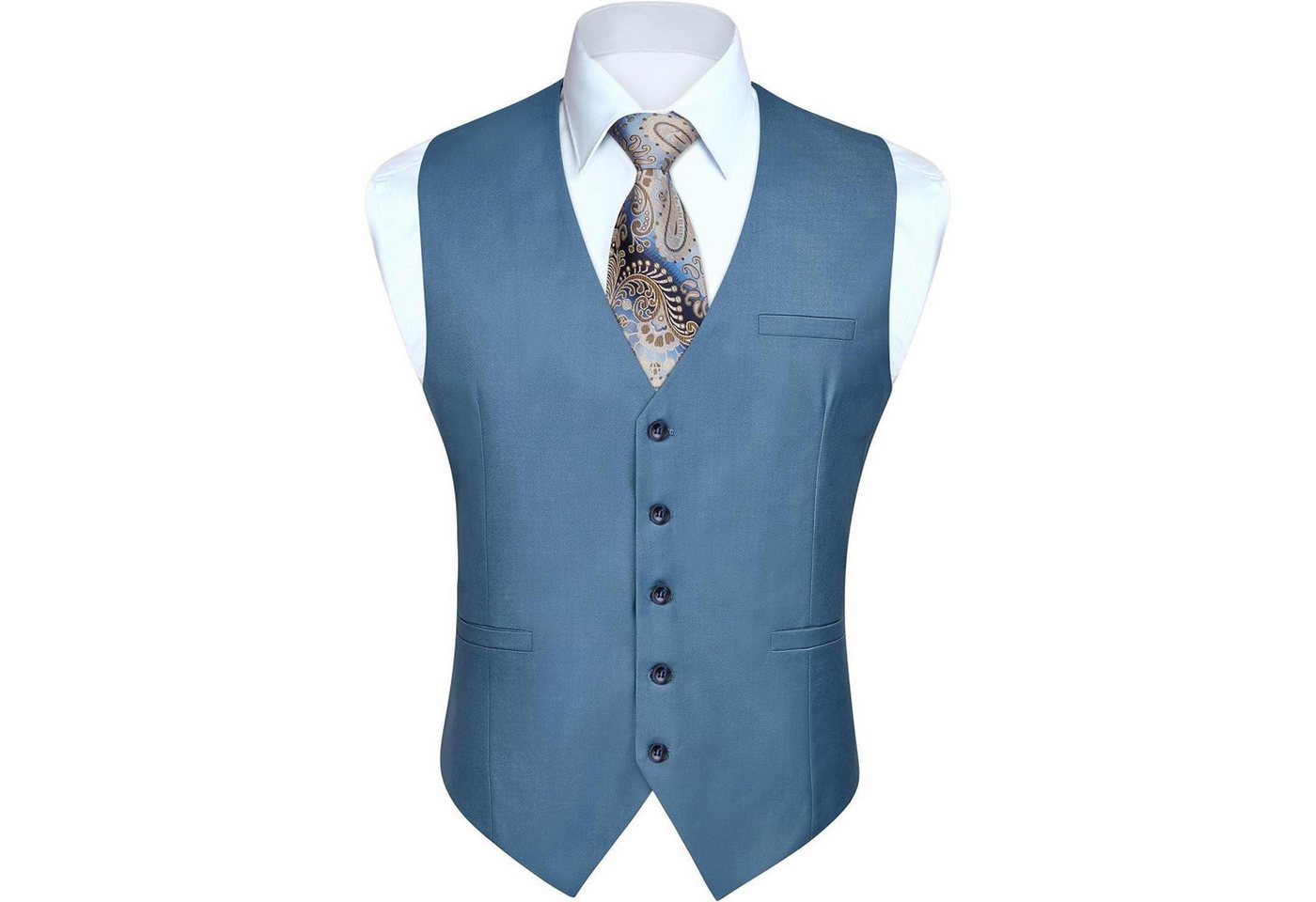 LuxusKollektion Krawatte Anzugweste Herren Hochzeit Business Taschen XS 4XL XL Staubiges Blau-2 LuxusKollektion Krawatte Anzugweste Herren Hochzeit Business Taschen XS 4XL XL Staubiges Blau-2 von LuxusKollektion