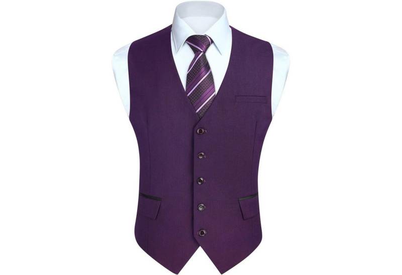 LuxusKollektion Krawatte Anzugweste Herren Hochzeit Businessweste Smoking Taschen violett 4XL von LuxusKollektion