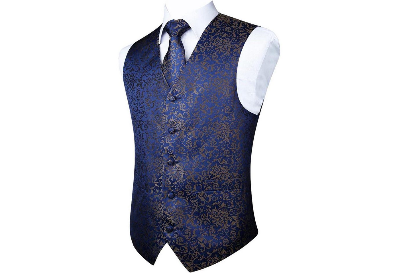 LuxusKollektion Krawatte Anzugweste Herren Hochzeit Paisley Krawatte Einstecktuch Marine-3 XL LuxusKollektion Krawatte Anzugweste Herren Hochzeit Paisley Krawatte Einstecktuch Marine-3 XL von LuxusKollektion