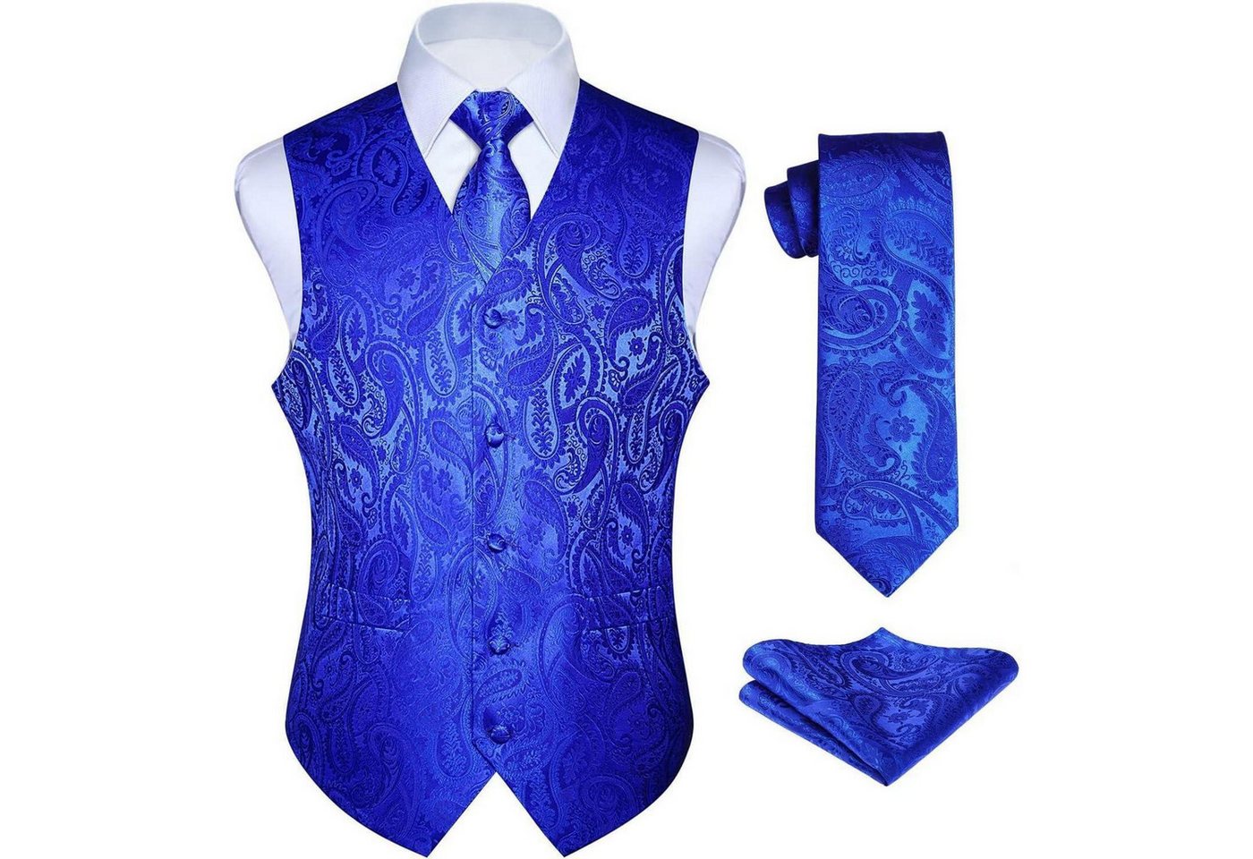 LuxusKollektion Krawatte Anzugweste Herren Hochzeit Paisley Krawatte Jacquard Set Blau L L LuxusKollektion Krawatte Anzugweste Herren Hochzeit Paisley Krawatte Jacquard Set Blau L L von LuxusKollektion