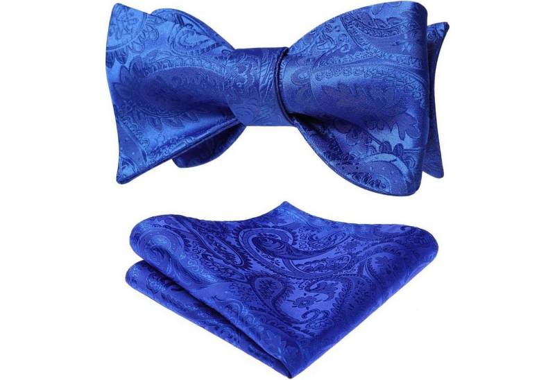 LuxusKollektion Krawatte Einstecktuch Herren Paisleymuster Jacquard Hochzeit Party Blau Royal von LuxusKollektion