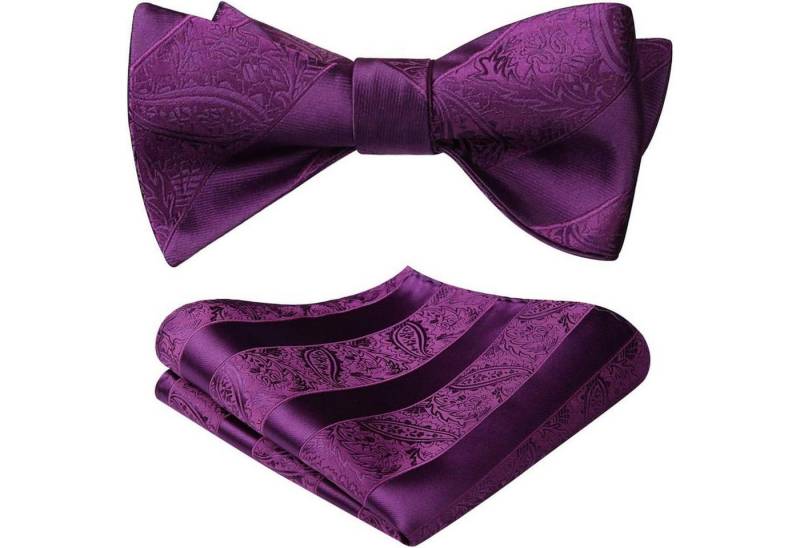 LuxusKollektion Krawatte Einstecktuch Herren Paisleymuster Jacquard Hochzeit violett von LuxusKollektion