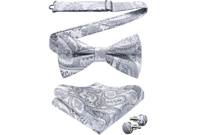 LuxusKollektion Krawatte Fliege Herren Einstecktuch Manschettenknöpfe Set Hochzeit A2-gris LuxusKollektion Krawatte Fliege Herren Einstecktuch Manschettenknöpfe Set Hochzeit A2-gris von LuxusKollektion
