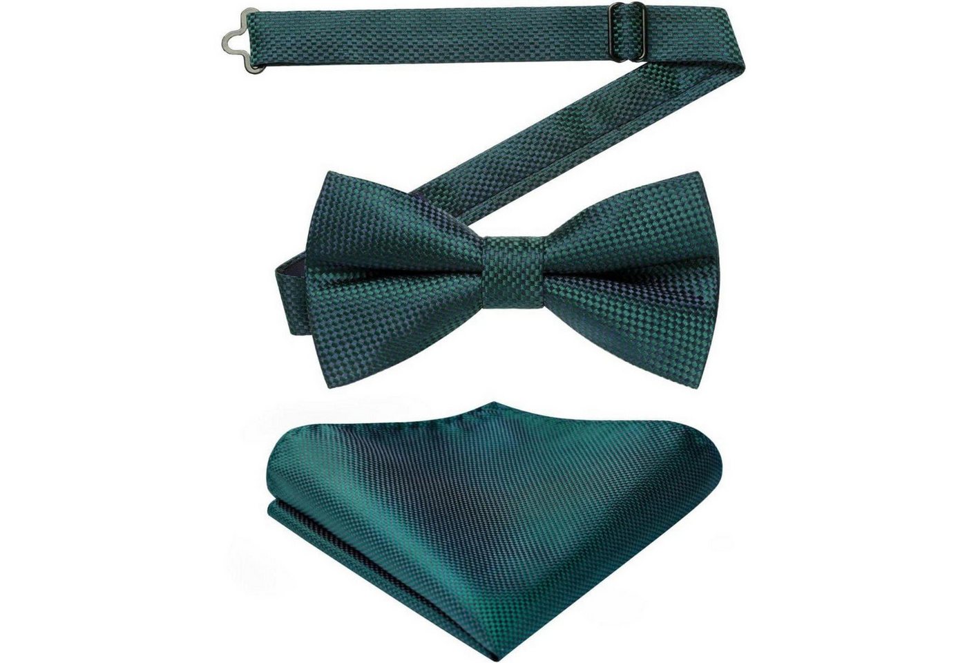 LuxusKollektion Krawatte Fliege Herren Einstecktuch Set Vorgebunden Einheitsgröße Dunkelgrün von LuxusKollektion