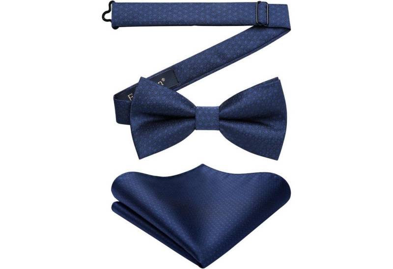 LuxusKollektion Krawatte Fliege Herren Hochzeit Vorgebunden Einstecktuch Set Nachtblau von LuxusKollektion
