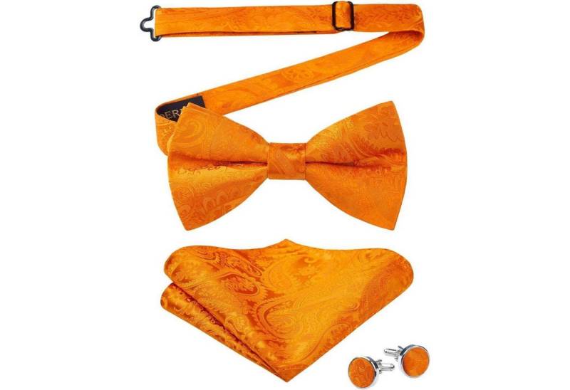 LuxusKollektion Krawatte Fliege Herren Paisley Einstecktuch Manschettenknöpfe Set A-orange LuxusKollektion Krawatte Fliege Herren Paisley Einstecktuch Manschettenknöpfe Set A-orange von LuxusKollektion