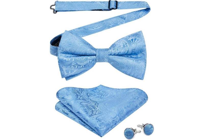LuxusKollektion Krawatte Fliege Herren Paisley Einstecktuch Manschettenknöpfe Set A1-hellbau LuxusKollektion Krawatte Fliege Herren Paisley Einstecktuch Manschettenknöpfe Set A1-hellbau von LuxusKollektion