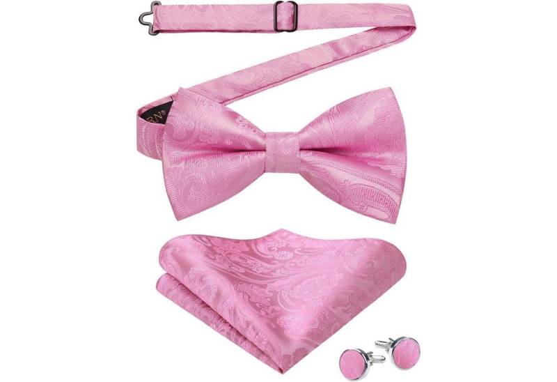 LuxusKollektion Krawatte Fliege Herren Paisley Einstecktuch Manschettenknöpfe Set A1-rosa LuxusKollektion Krawatte Fliege Herren Paisley Einstecktuch Manschettenknöpfe Set A1-rosa von LuxusKollektion