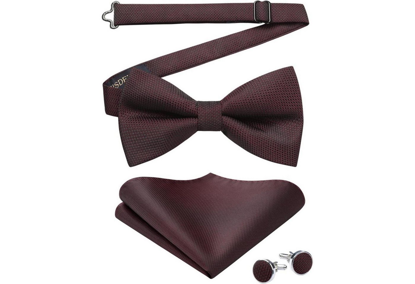 LuxusKollektion Krawatte Fliege Herren Paisley Einstecktuch Manschettenknöpfe Set B1-bordeaux von LuxusKollektion