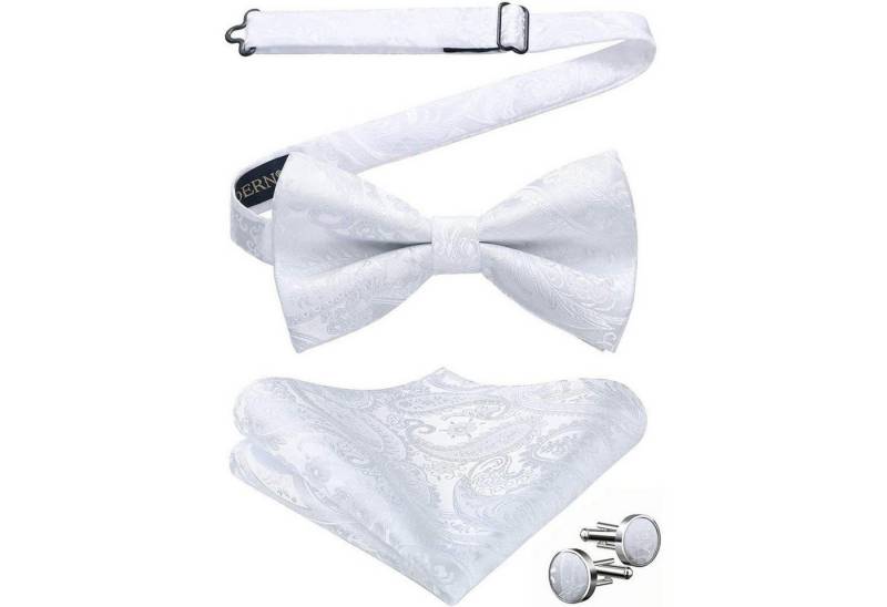 LuxusKollektion Krawatte Fliege Herren Paisley Set Einstecktuch Manschettenknöpfe A1-Weiß LuxusKollektion Krawatte Fliege Herren Paisley Set Einstecktuch Manschettenknöpfe A1-Weiß von LuxusKollektion