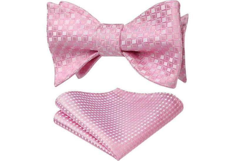LuxusKollektion Krawatte Fliege Herren Selbstbindend Einstecktuch Rosa -3 Einheitsgröße von LuxusKollektion