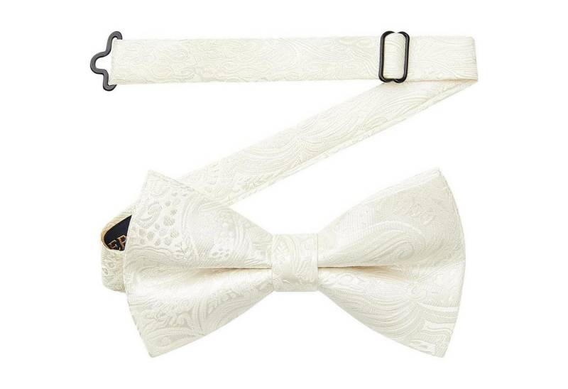 LuxusKollektion Krawatte Fliege Herren gebunden verstellbar Paisley Anzug Hochzeit Weiß -1 von LuxusKollektion