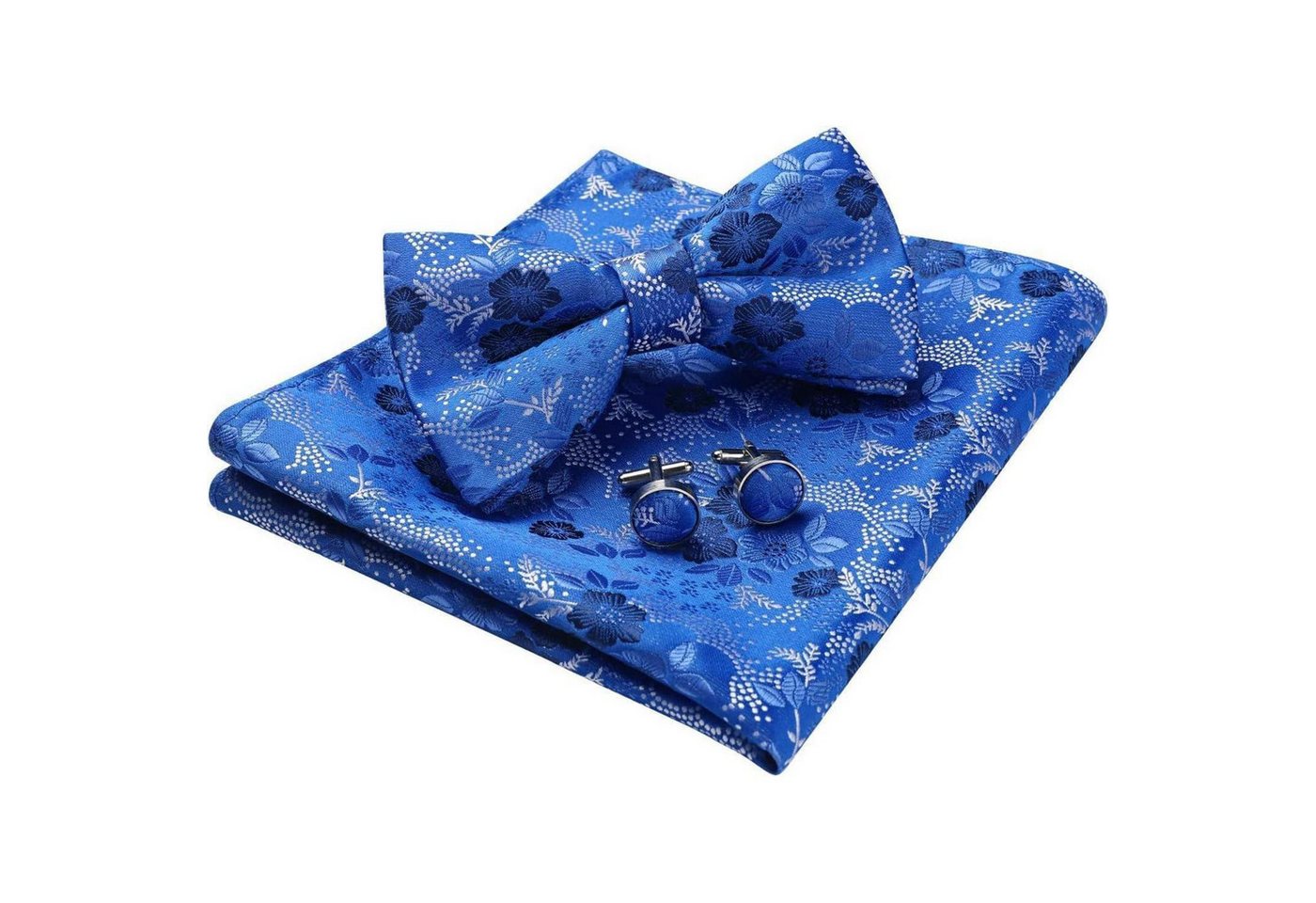 LuxusKollektion Krawatte Fliege Paisley Einstecktuch Manschettenknöpfe Set A2-königsblau von LuxusKollektion