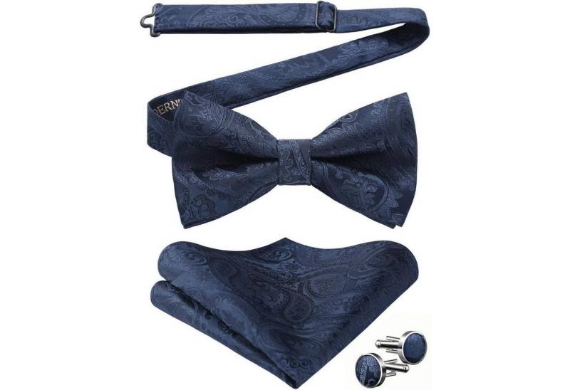 LuxusKollektion Krawatte Fliege Paisley Herren Vorgebundene Set Manschettenknöpfe A0-Blau LuxusKollektion Krawatte Fliege Paisley Herren Vorgebundene Set Manschettenknöpfe A0-Blau von LuxusKollektion