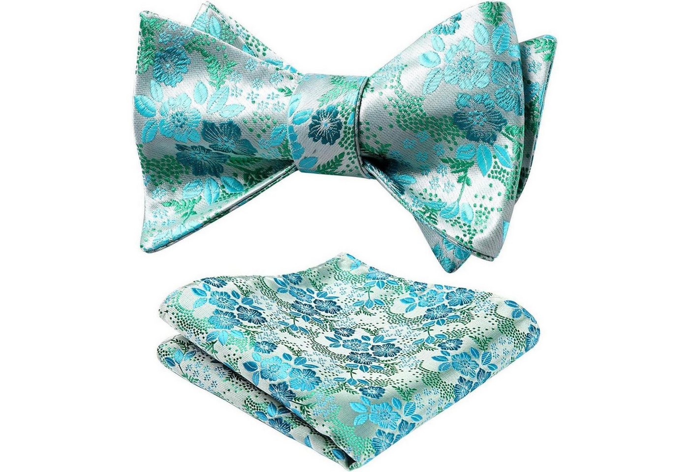 LuxusKollektion Krawatte Fliege Set Herren Einstecktuch Jacquard Hochzeit Aqua Grun von LuxusKollektion