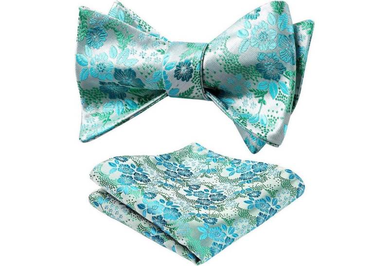 LuxusKollektion Krawatte Fliege Set Herren Einstecktuch Jacquard Hochzeit Aqua Grun von LuxusKollektion