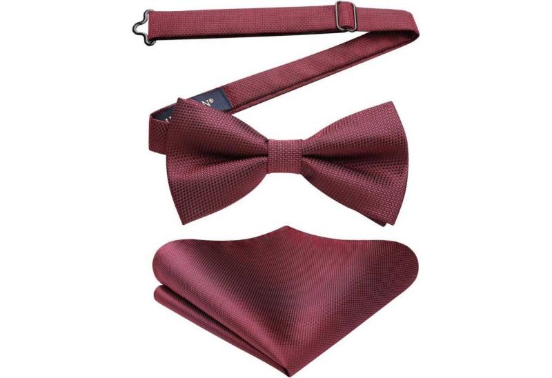 LuxusKollektion Krawatte Fliege Vorgebunden Herren Einstecktuch Smoking A2-burgunderrot von LuxusKollektion