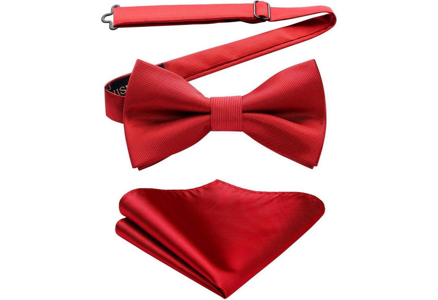 LuxusKollektion Krawatte Fliege Vorgebundene Herren Einstecktuch Set Hochzeit A1-rot von LuxusKollektion