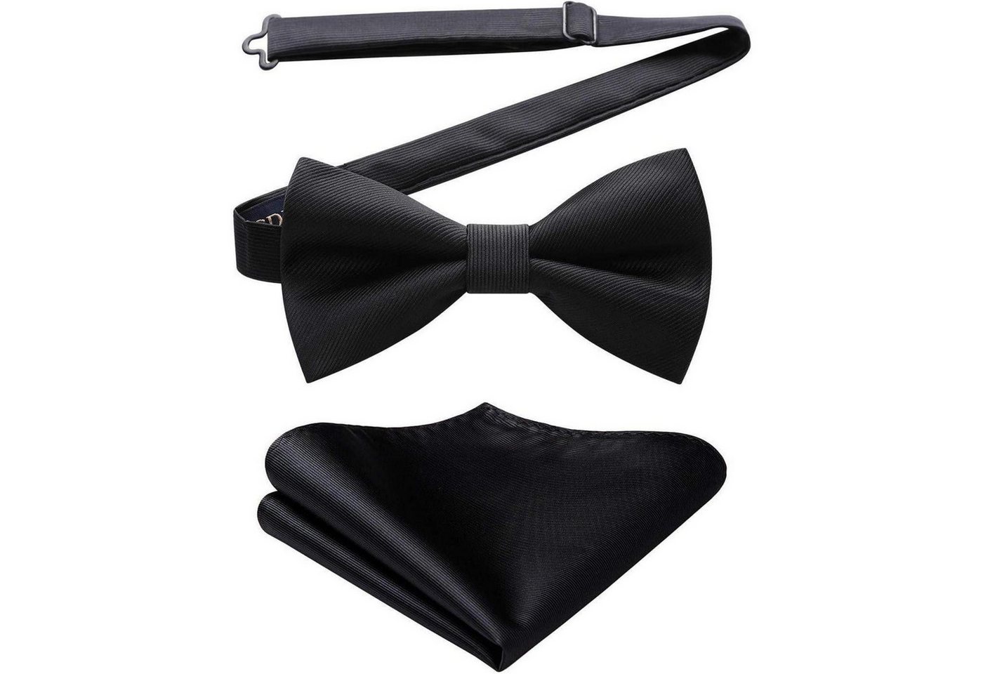 LuxusKollektion Krawatte Fliege Vorgebundene Herren Einstecktuch Set Smoking A1-schwarz von LuxusKollektion