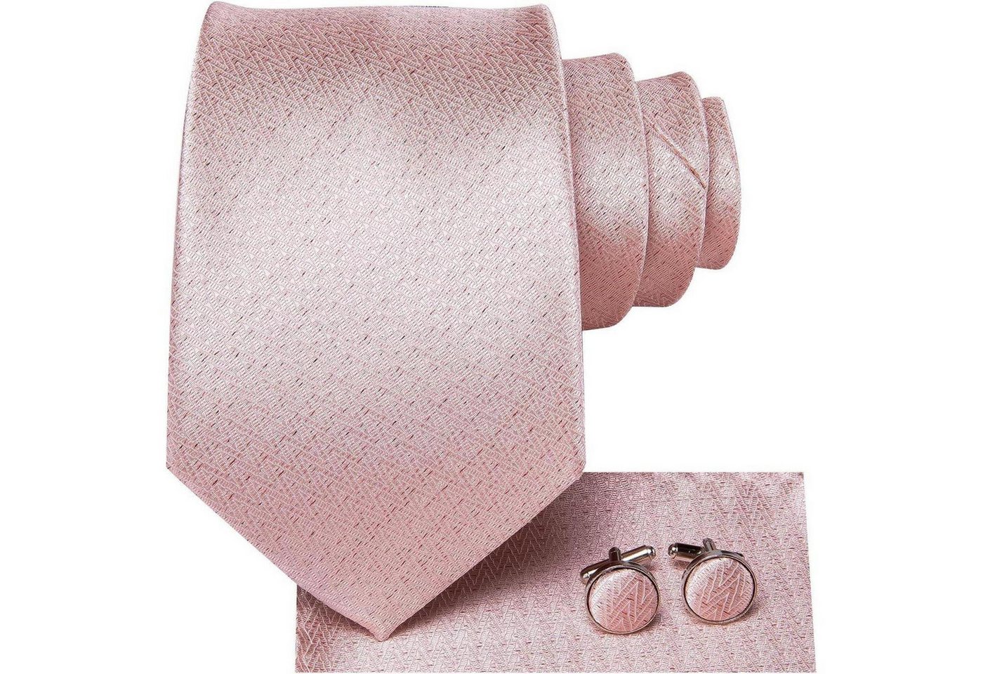 LuxusKollektion Krawatte Krawatte Einstecktuch Taschentuch Set Herren Hochzeitsfeier Hell-Pink von LuxusKollektion