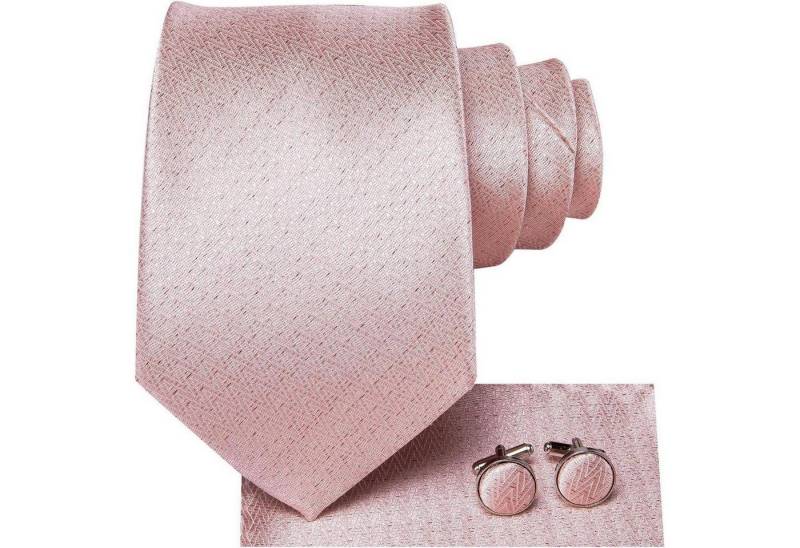 LuxusKollektion Krawatte Krawatte Einstecktuch Taschentuch Set Herren Hochzeitsfeier Hell-Pink von LuxusKollektion