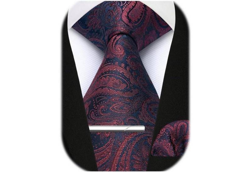 LuxusKollektion Krawatte Krawatte Herren Einstecktuch B1-Burgunder Einheitsgröße von LuxusKollektion